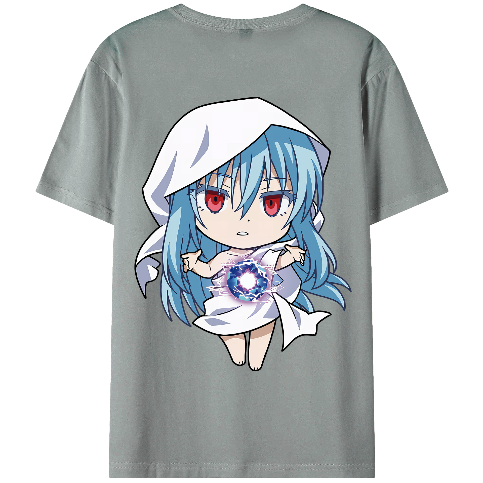 （画像用） 転スラ Regarding Reincarnated to Slime 綿100％ メンズ半袖Tシャツ（バックプリント） 通気性